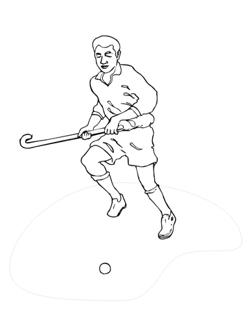 Hockey Field Player Coloring Page